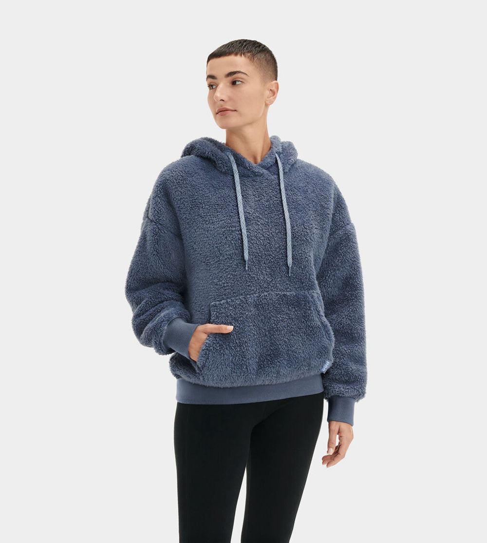 Ugg Loyra Sherpa - Womens Hoodie - Navy - NZ (0931CVPUA)